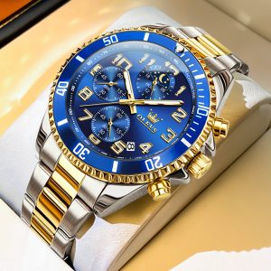 OLEVS Watches for Man 2926 Golden Blue
