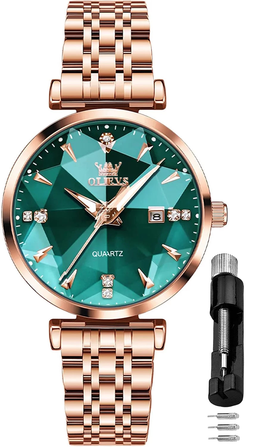 OLEVS Watches for Woman 5536 Rose Green