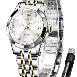 OLEVS Watches for Woman 9931 Golden White