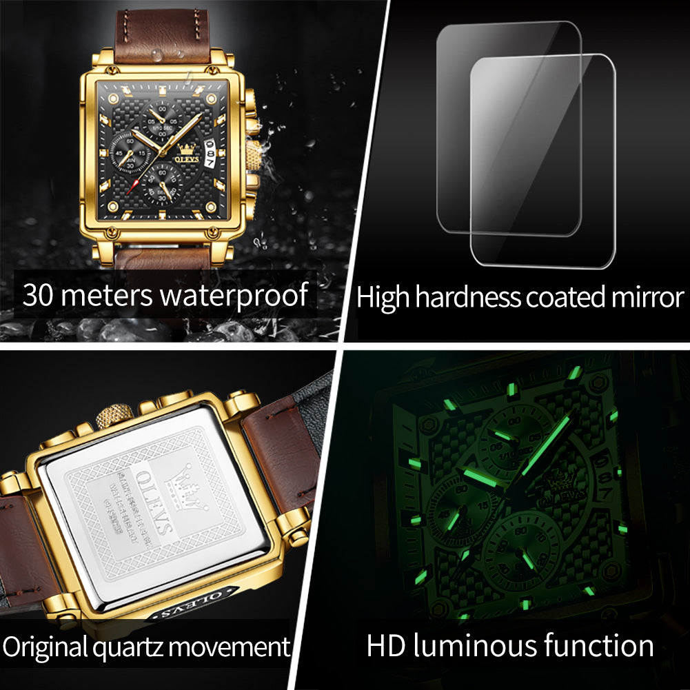 OLEVS Watches for Man 9925 Golden Black - Image 13