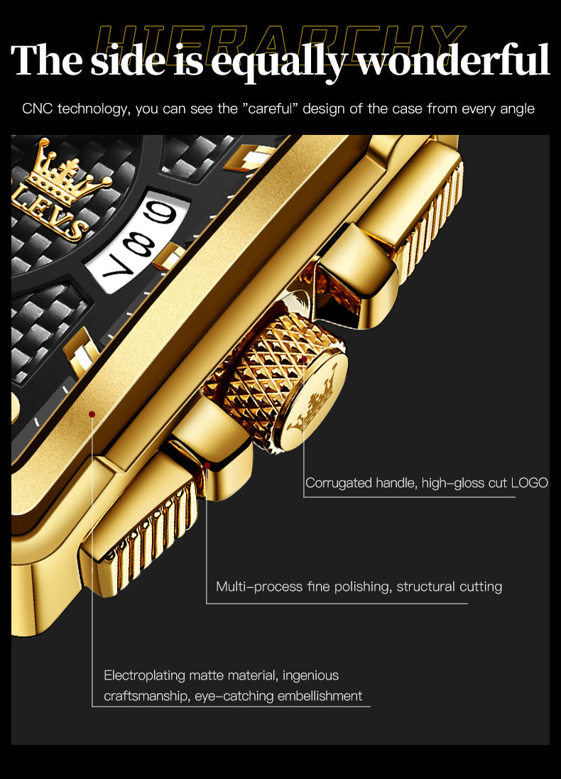 OLEVS Watches for Man 9925 Golden Black - Image 14
