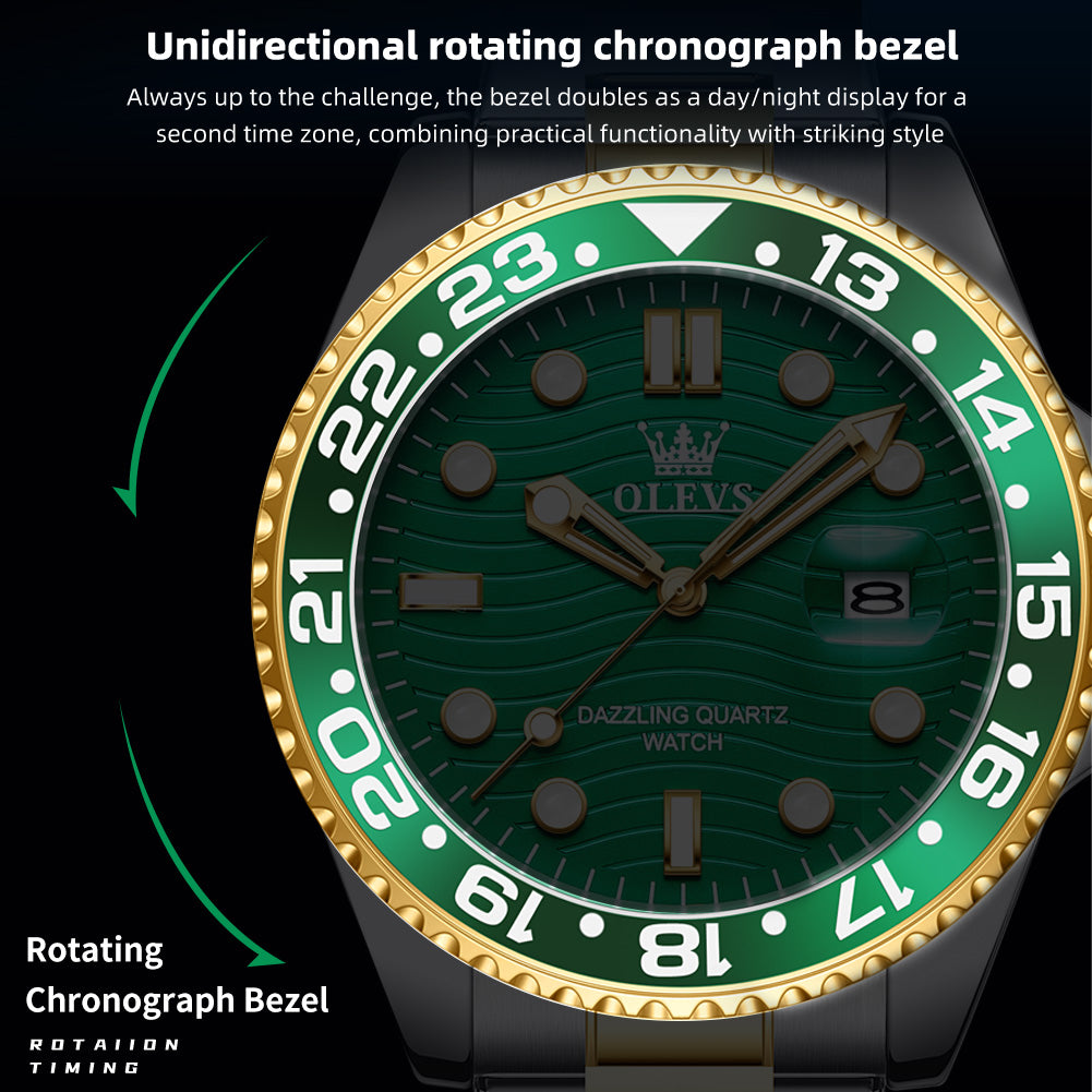 OLEVS Watches for Man 3610 Golden Green - Image 10