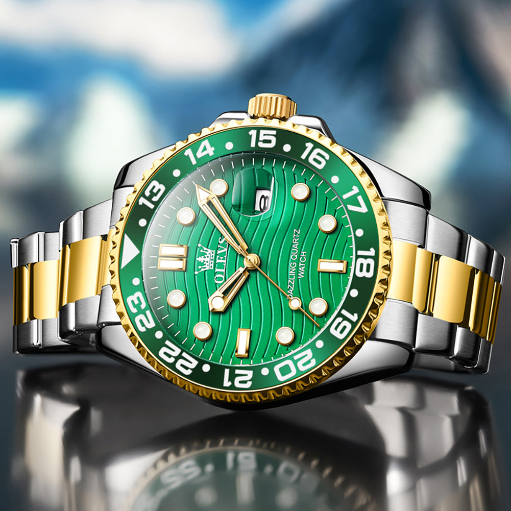 OLEVS Watches for Man 3610 Golden Green - Image 12