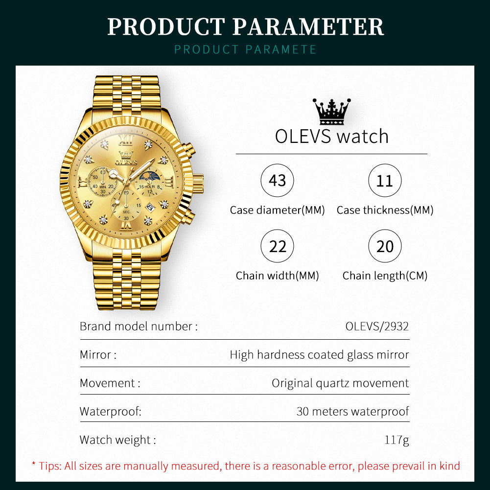 OLEVS Watches for Woman 2932 Golden - Image 30