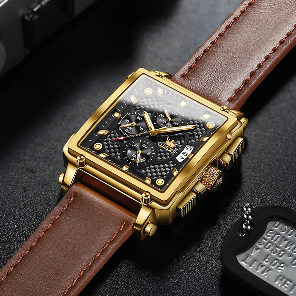 OLEVS Watches for Man 9925 Golden Black - Image 2