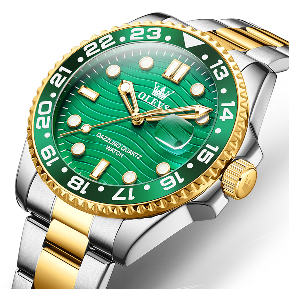 OLEVS Watches for Man 3610 Golden Green - Image 14