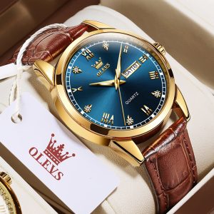 OLEVS Watches for Man 6896 Golden White