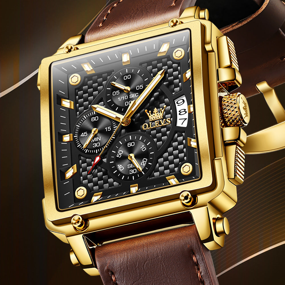 OLEVS Watches for Man 9925 Golden Black - Image 4